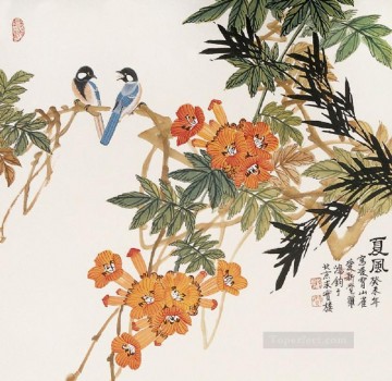 dos pájaros chinos viejos Pinturas al óleo